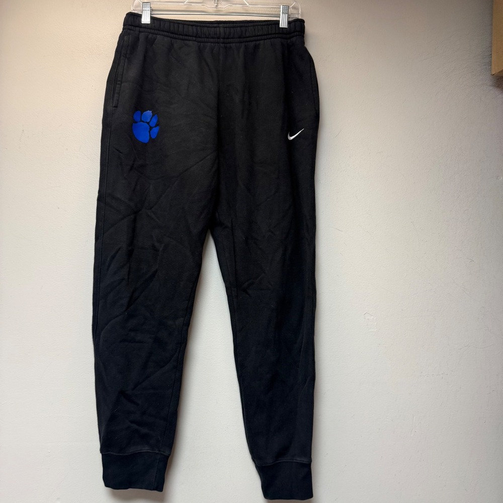 Nike Joggers Men M Black Excellent Paw Print Graphic Fleece Sweatpants 147466